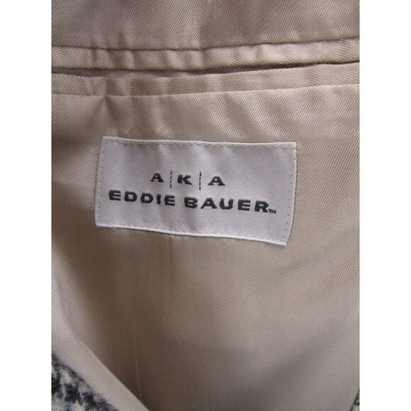 Eddie Bauer Sport Coat 46 Tall AKA Houndstooth Blazer Camel Flannel - Picture 10 of 12